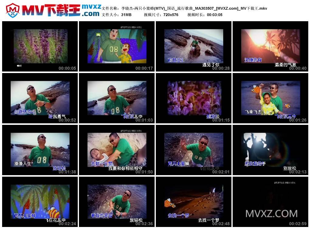 李晓杰-两只小蜜蜂(MTV)_国语_流行歌曲_MA303507